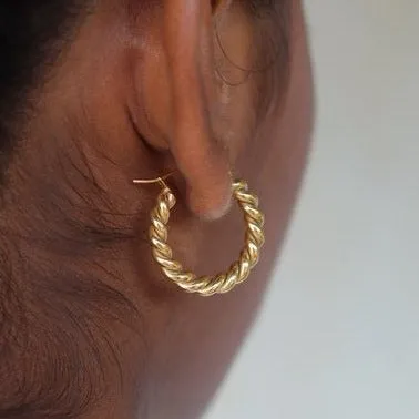 Earrings Jewelvers 18K GoldFilled Twist Hoop Earrings Gold Large Hoops For Women Rope Hoop Regina Hoops Earrings Jewelvers 18K GoldFilled Twist Hoop Earrings Gold Large Hoops For Women Rope Hoop Regina Hoops
