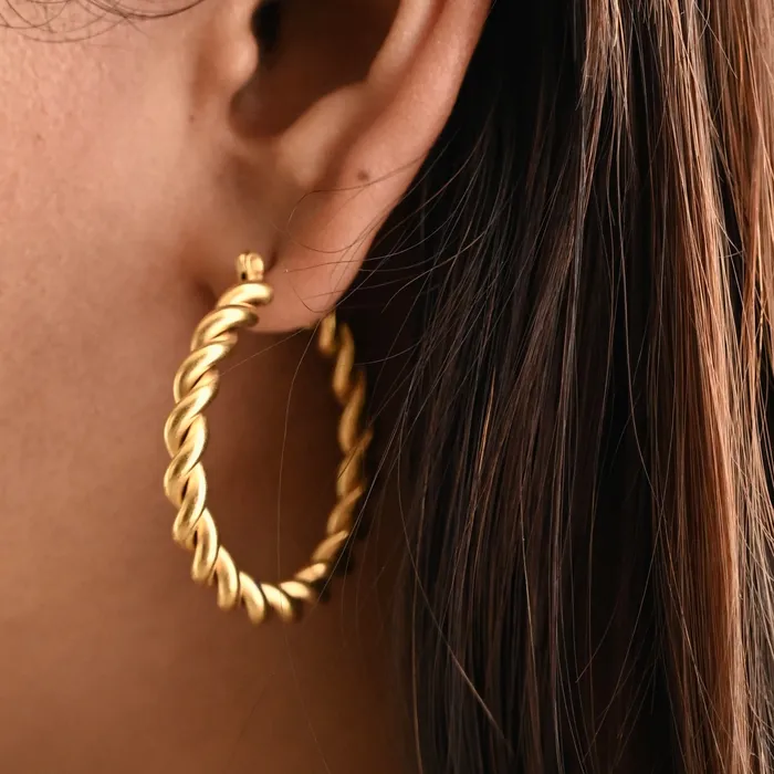 Earrings Jewelvers 18K GoldFilled Twist Hoop Earrings Gold Large Hoops For Women Rope Hoop Regina Hoops Earrings Jewelvers 18K GoldFilled Twist Hoop Earrings Gold Large Hoops For Women Rope Hoop Regina Hoops