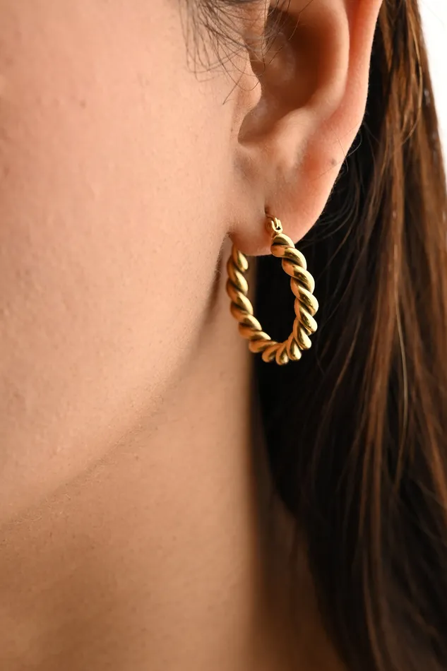Earrings Jewelvers 18K GoldFilled Twist Hoop Earrings Gold Large Hoops For Women Rope Hoop Regina Hoops Earrings Jewelvers 18K GoldFilled Twist Hoop Earrings Gold Large Hoops For Women Rope Hoop Regina Hoops
