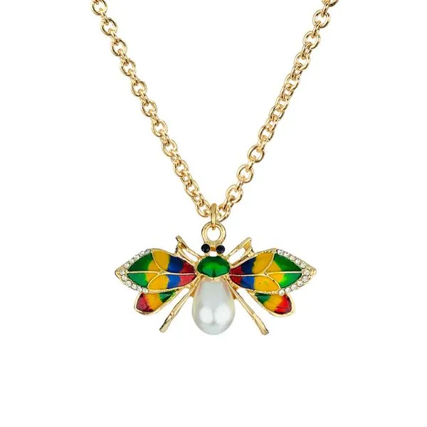 Earrings N1009 Gold Colorful Firefly Pearl Necklace FREE Earrings 01