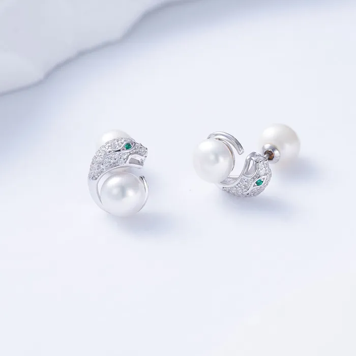 Earrings Pearly Lustre Leopard Freshwater Pearl Earrings WE00084 SAFARI