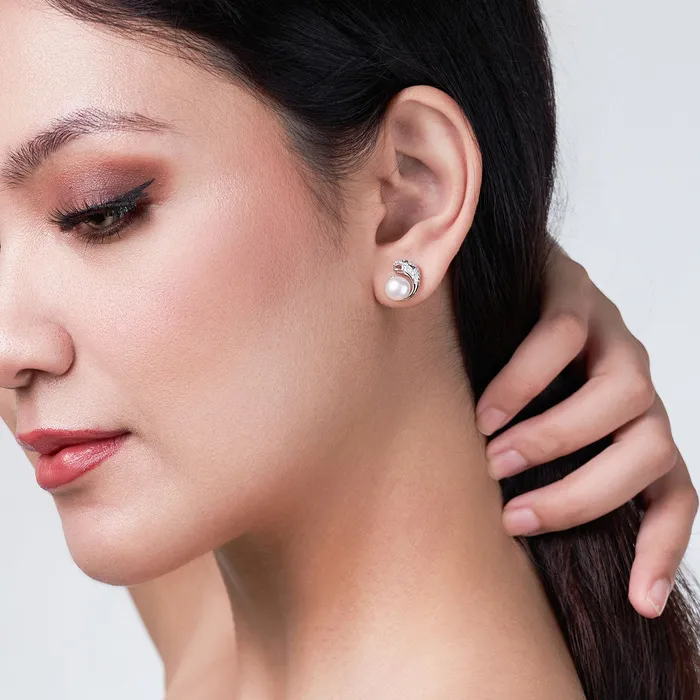 Earrings Pearly Lustre Leopard Freshwater Pearl Earrings WE00084 SAFARI