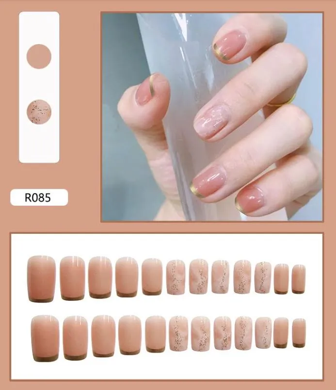 Earrings Polly NS606 Long Square Press On Nails 24 Pieces R085