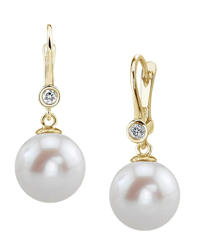 Earrings spt Freshwater Pearl Diamond Michelle Earrings Various Colors