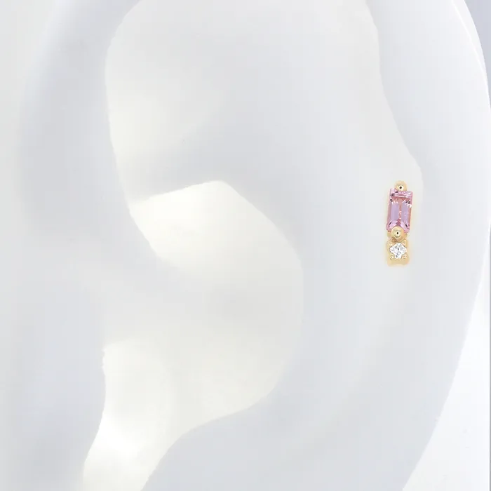 Earrings Suzanne Kalan Shooting Baguette Gemstone Pink Sapphire