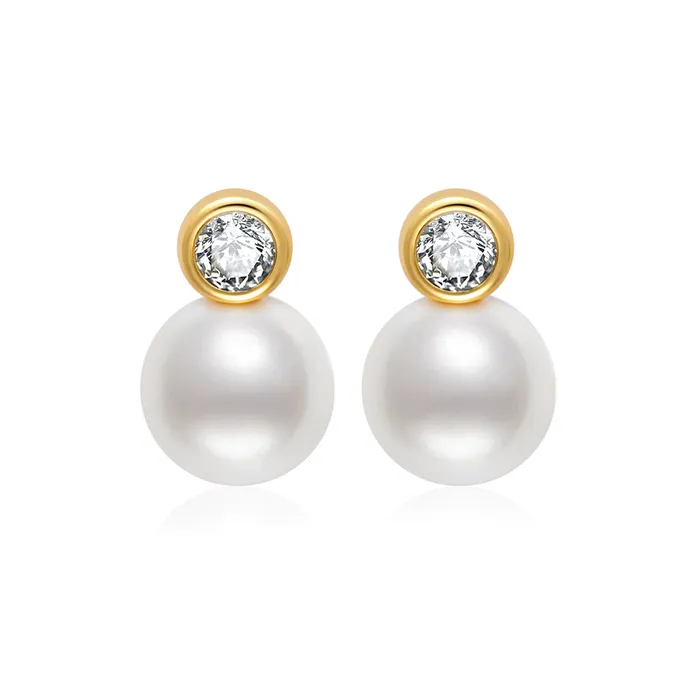 Earrings Top Grade Freshwater Pearl Earrings WE00818 BUBBLE Pearly Lustre