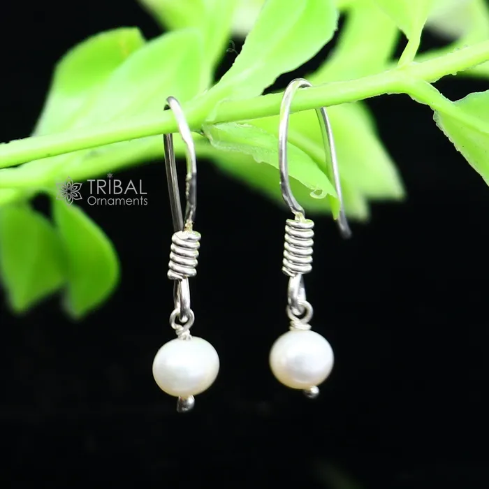 Earrings TRIBAL ORNAMENTS Unique 925 Sterling silver handmade fabulous Hoops earrings with gorgeous pearls stone stylish light weight delicate jewelry s1209 Earrings TRIBAL ORNAMENTS Unique 925 Sterling silver handmade fabulous Hoops earrings with gorgeous pearls stone stylish light weight delicate jewelry s1209