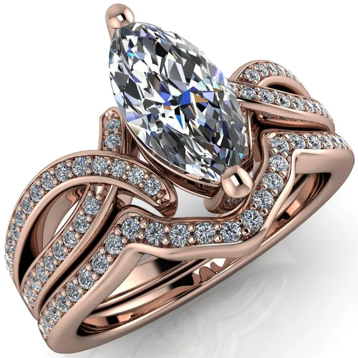 Eden Marquise Center Stone Diamond Channel Split Shank Ring Fire Brilliance Rings Eden Marquise Center Stone Diamond Channel Split Shank Ring Fire Brilliance Rings