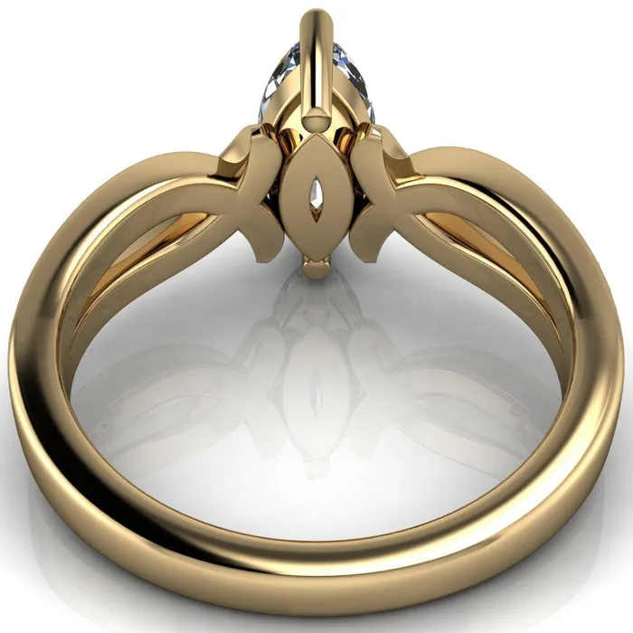 Eden Marquise Center Stone Diamond Channel Split Shank Ring Fire Brilliance Rings