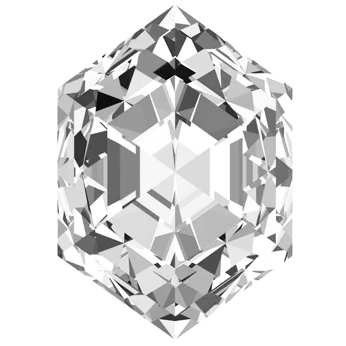 Elongated Hexagon FAB LabGrown White Sapphire Gems Fire Brilliance Rings