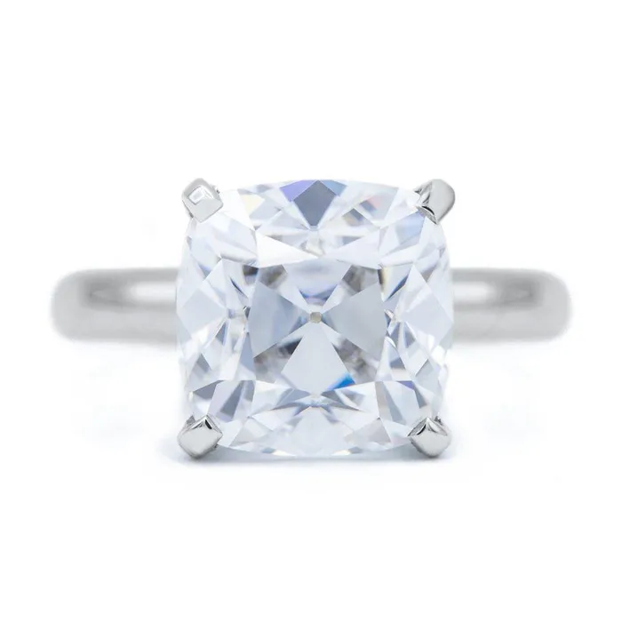 Fire Brilliance Cushion Old Mine Cut OMC Heirloom Moissanite 4 Prongs FANCY Solitaire Ring Rings Fire Brilliance Cushion Old Mine Cut OMC Heirloom Moissanite 4 Prongs FANCY Solitaire Ring Rings