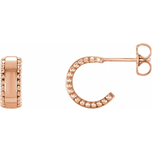 Fire Brilliance Earrings Beaded Detail Huggies Hoop Earrings