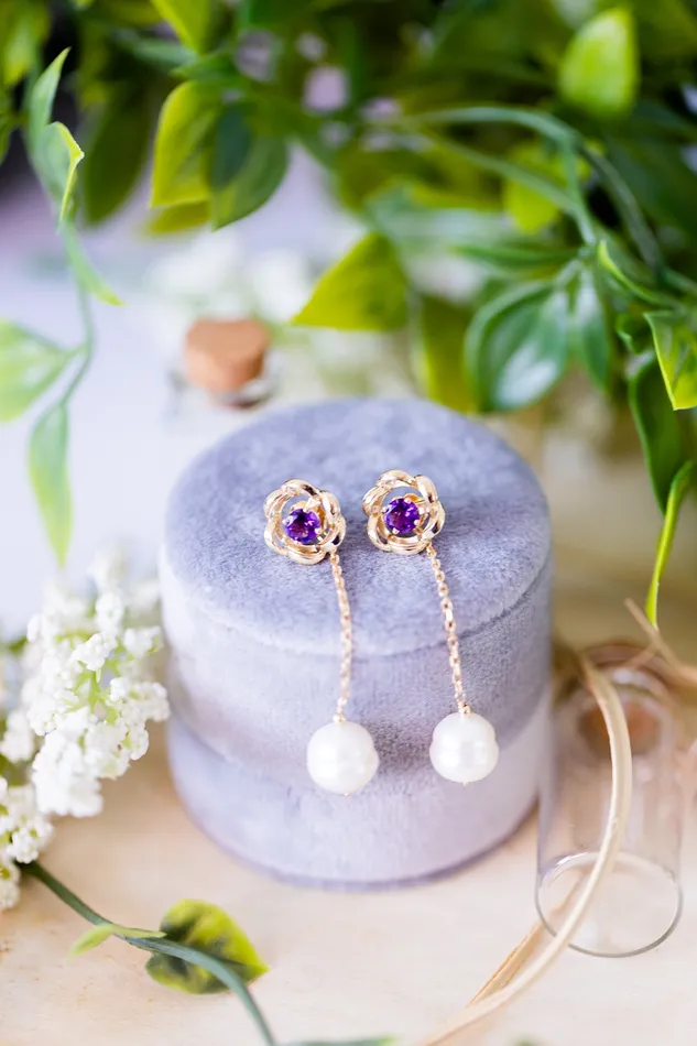 FIRE BRILLIANCE Earrings Love Me Gift Set 1 Pair of Earrings 2 Earring Jackets