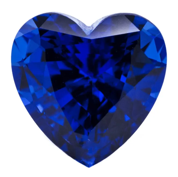 Fire Brilliance FAB LabGrown Heart Blue Sapphire Stone Size Rings