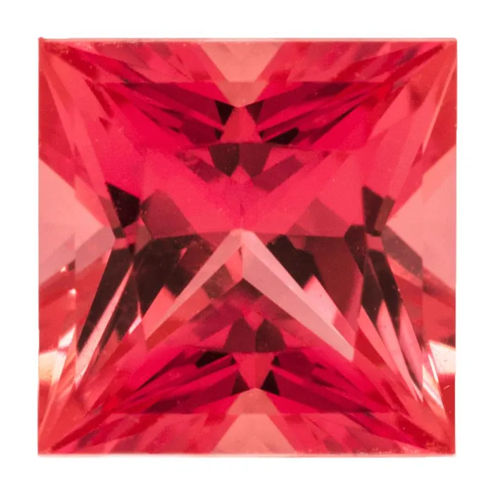 Fire Brilliance FAB LabGrown Princess Padparadscha Sapphire Stone Size Earrings