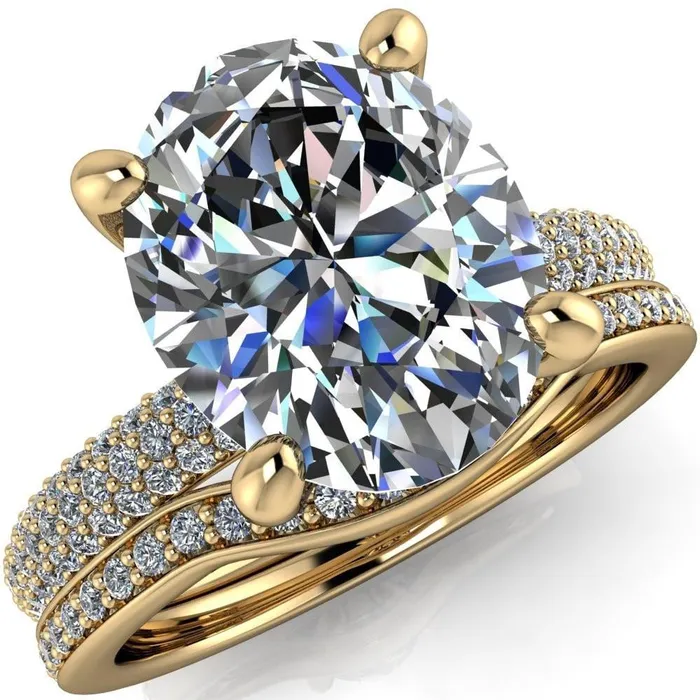 Fire Brilliance Moreaux Oval Center Stone 4 Prong HalfRound Shank Engagement Ring Rings Fire Brilliance Moreaux Oval Center Stone 4 Prong HalfRound Shank Engagement Ring Rings