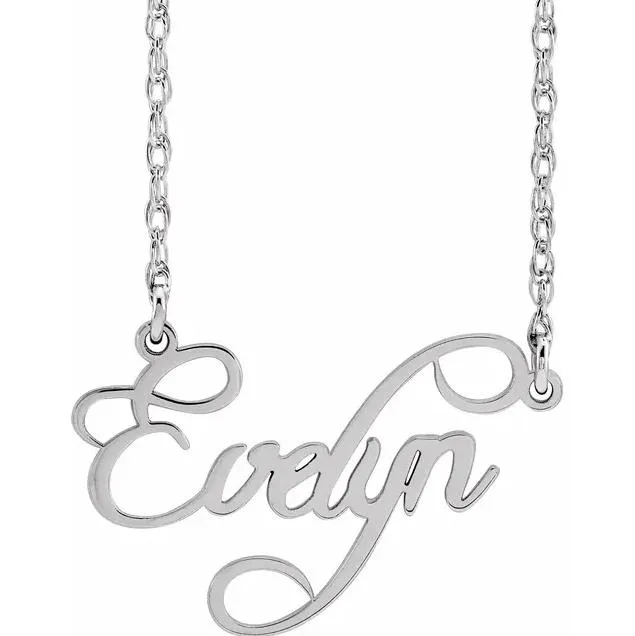 Fire Brilliance Necklaces Script Nameplate 16 Necklace