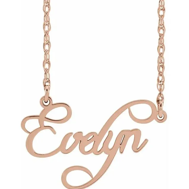 Fire Brilliance Necklaces Script Nameplate 16 Necklace