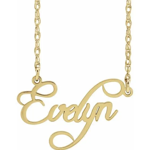 Fire Brilliance Necklaces Script Nameplate 16 Necklace
