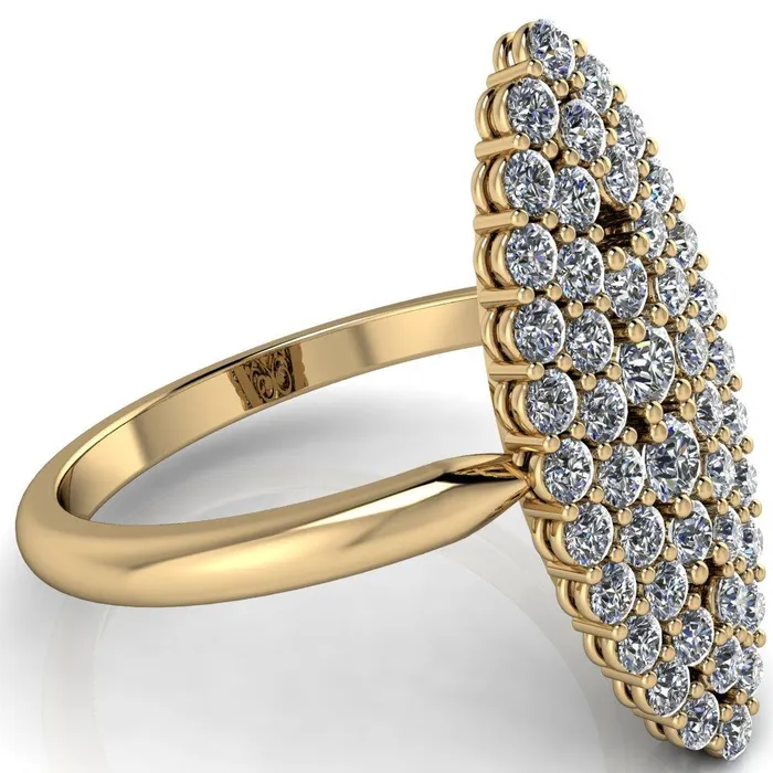 Fire Brilliance Rings Anastasia MicroPave Diamonds Marquise Shaped Statement Ring