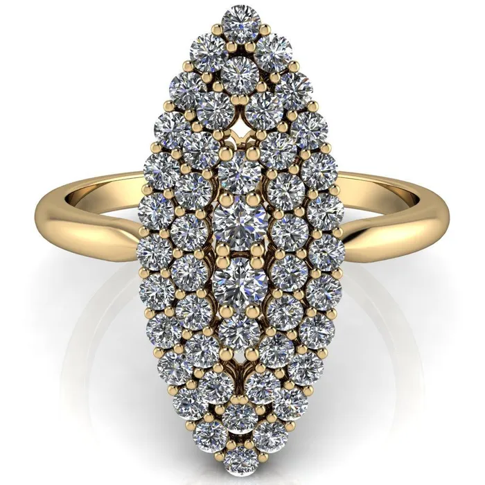Fire Brilliance Rings Anastasia MicroPave Diamonds Marquise Shaped Statement Ring