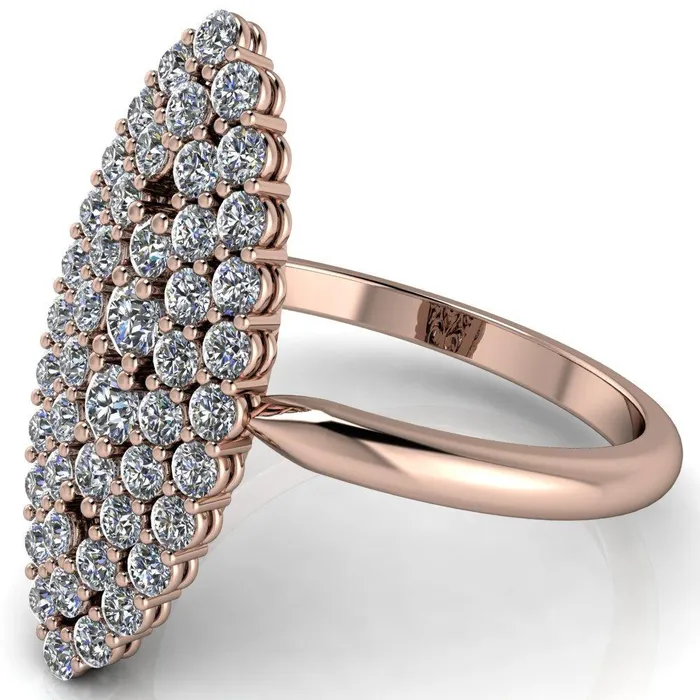 Fire Brilliance Rings Anastasia MicroPave Diamonds Marquise Shaped Statement Ring