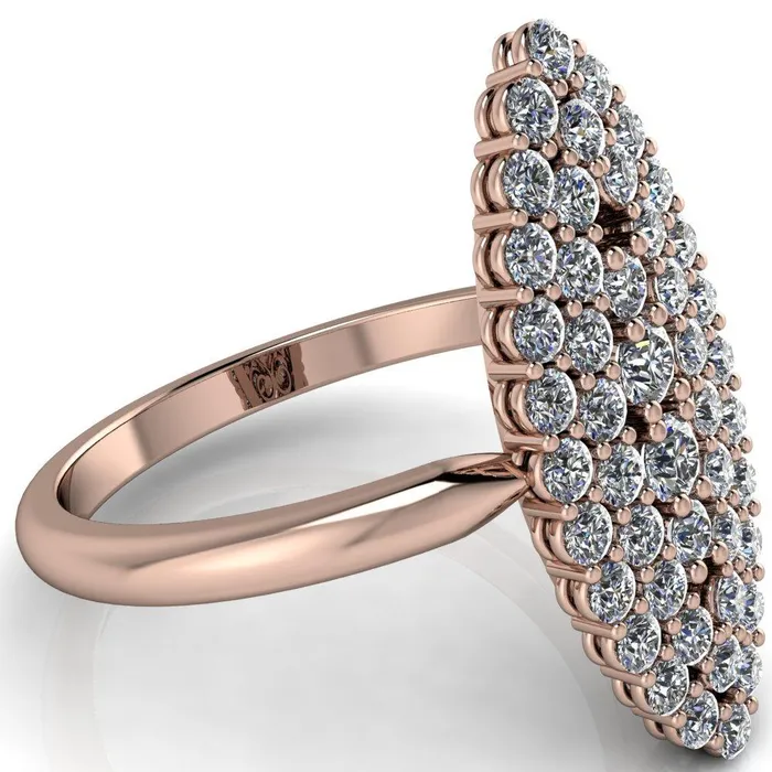 Fire Brilliance Rings Anastasia MicroPave Diamonds Marquise Shaped Statement Ring