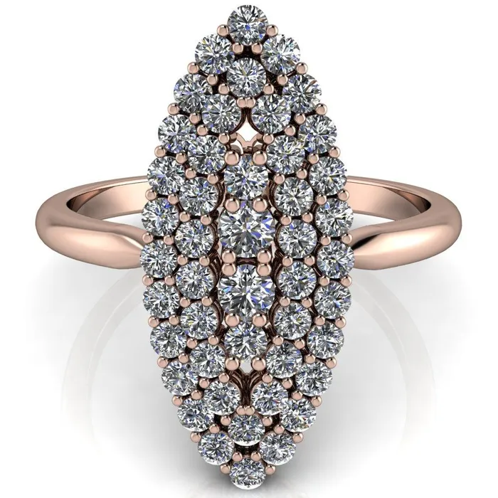 Fire Brilliance Rings Anastasia MicroPave Diamonds Marquise Shaped Statement Ring