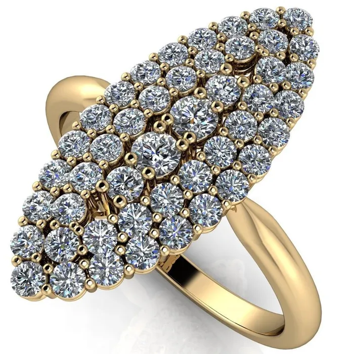Fire Brilliance Rings Anastasia MicroPave Diamonds Marquise Shaped Statement Ring