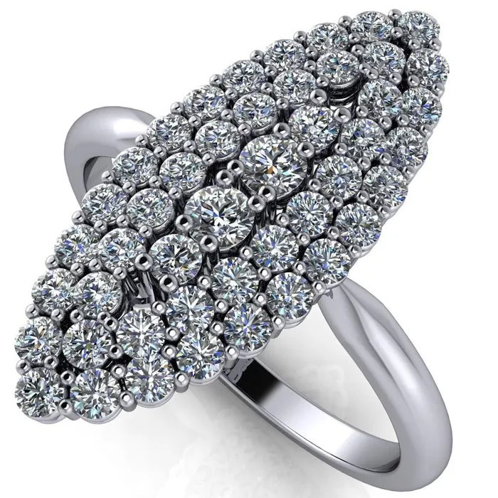 Fire Brilliance Rings Anastasia MicroPave Diamonds Marquise Shaped Statement Ring