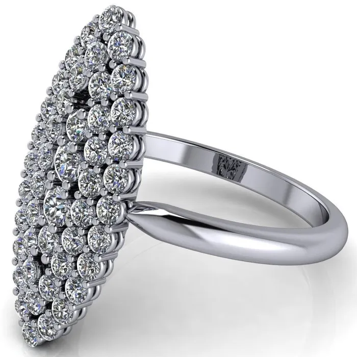 Fire Brilliance Rings Anastasia MicroPave Diamonds Marquise Shaped Statement Ring