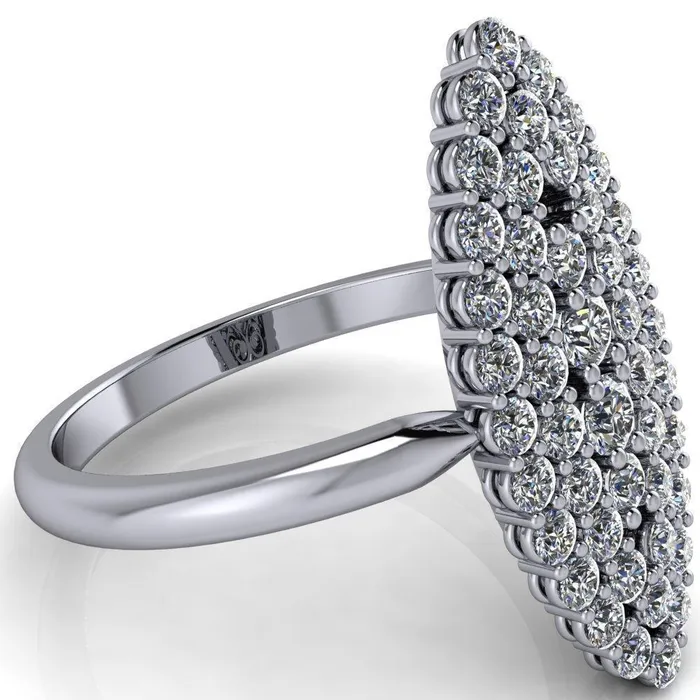 Fire Brilliance Rings Anastasia MicroPave Diamonds Marquise Shaped Statement Ring