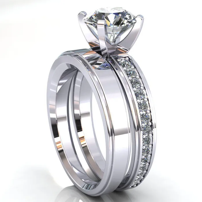Fire Brilliance Rings Beatrix Round Center Stone Classic 4 Prong Low Etched Shank Diamond Shoulders Solitaire Ring