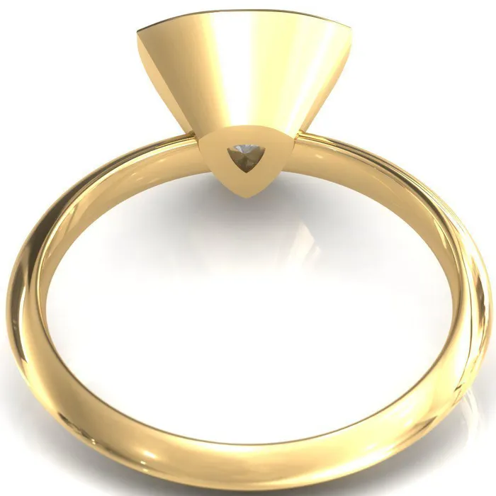 Fire Brilliance Rings Denice Trillion Moissanite Bezel Head Knife Shank Ring