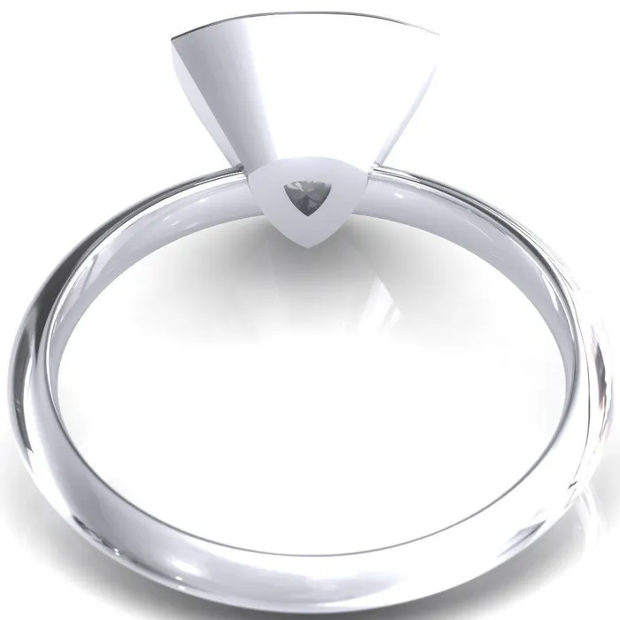Fire Brilliance Rings Denice Trillion Moissanite Bezel Head Knife Shank Ring