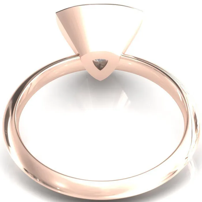 Fire Brilliance Rings Denice Trillion Moissanite Bezel Head Knife Shank Ring