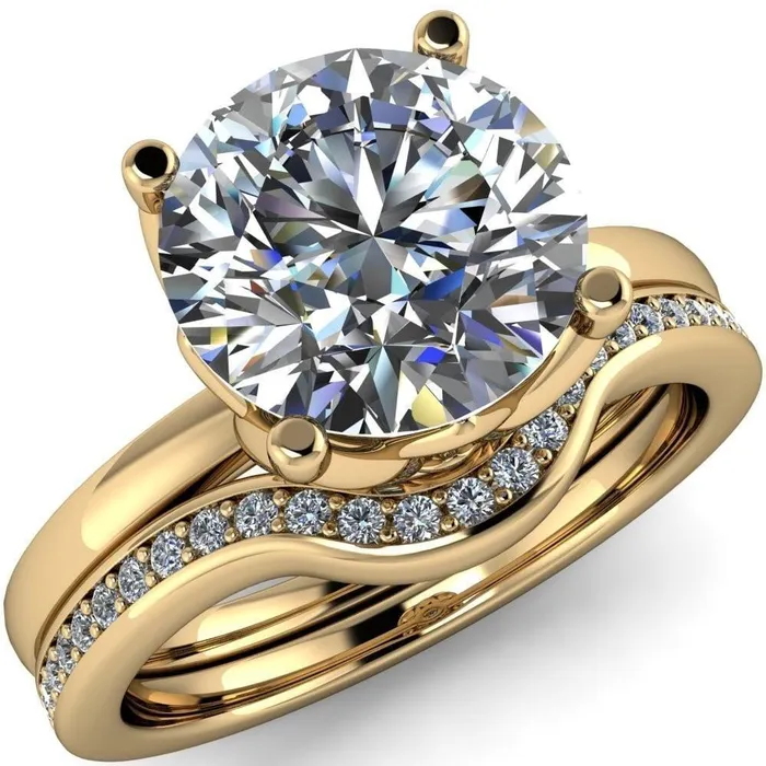 Fire Brilliance Rings Euphori Round Center Stone Rose Basket Ring