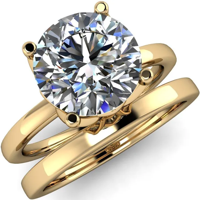 Fire Brilliance Rings Euphori Round Center Stone Rose Basket Ring
