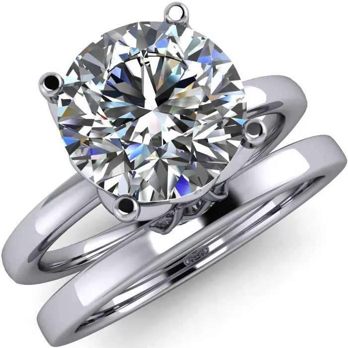 Fire Brilliance Rings Euphori Round Center Stone Rose Basket Ring