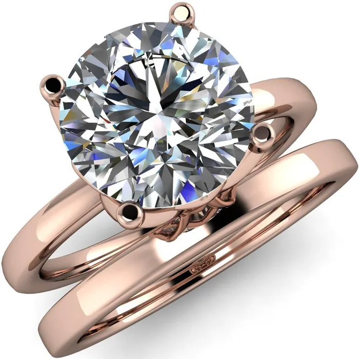 Fire Brilliance Rings Euphori Round Center Stone Rose Basket Ring
