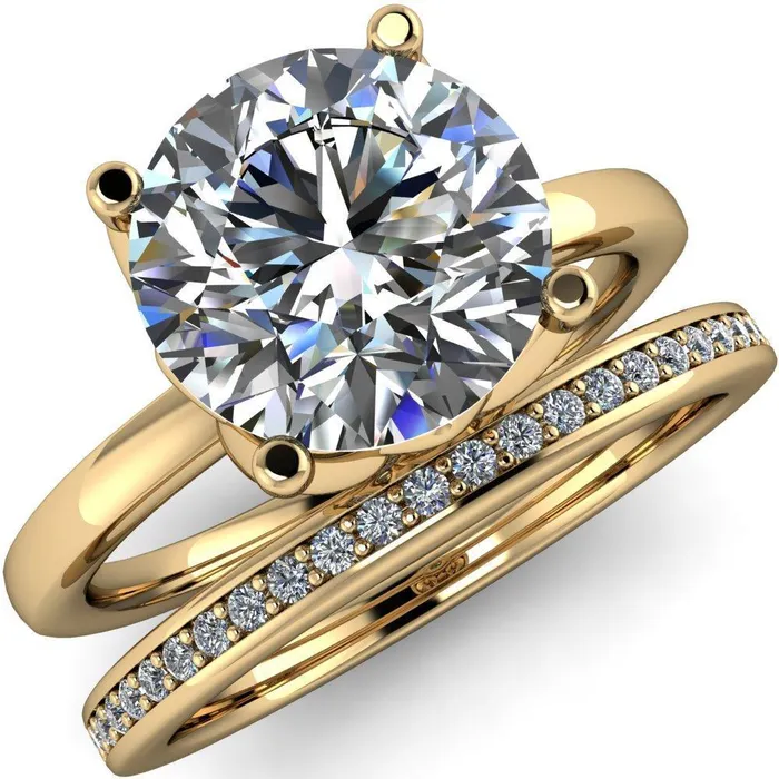 Fire Brilliance Rings Euphori Round Center Stone Rose Basket Ring