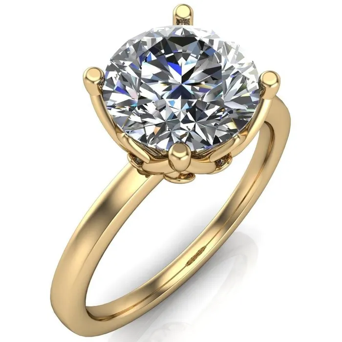 Fire Brilliance Rings Euphori Round Center Stone Rose Basket Ring