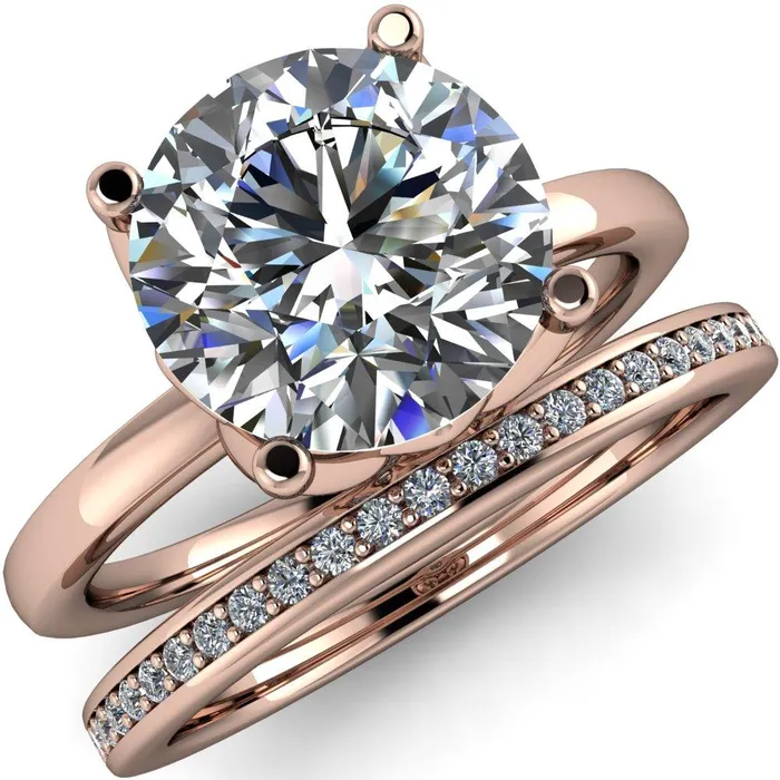 Fire Brilliance Rings Euphori Round Center Stone Rose Basket Ring