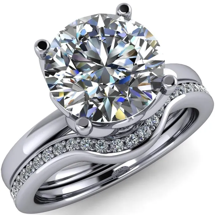 Fire Brilliance Rings Euphori Round Center Stone Rose Basket Ring