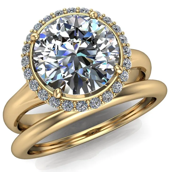 Fire Brilliance Rings Everly Round Center Stone Exquisite Bravada Shank Halo Diamond Ring