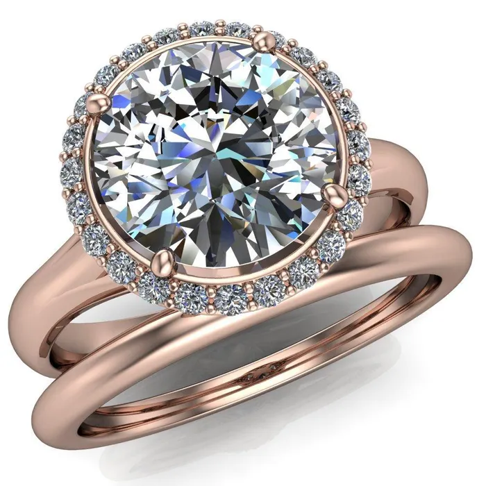 Fire Brilliance Rings Everly Round Center Stone Exquisite Bravada Shank Halo Diamond Ring