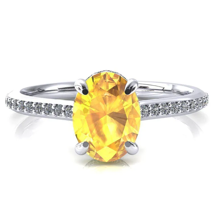 Fire Brilliance Rings Kiki Oval Yellow Sapphire 4 Prongs Claw Floating Halo 12 Pinpoint Inverted Cathedral Ring Fire Brilliance Rings Kiki Oval Yellow Sapphire 4 Prongs Claw Floating Halo 12 Pinpoint Inverted Cathedral Ring