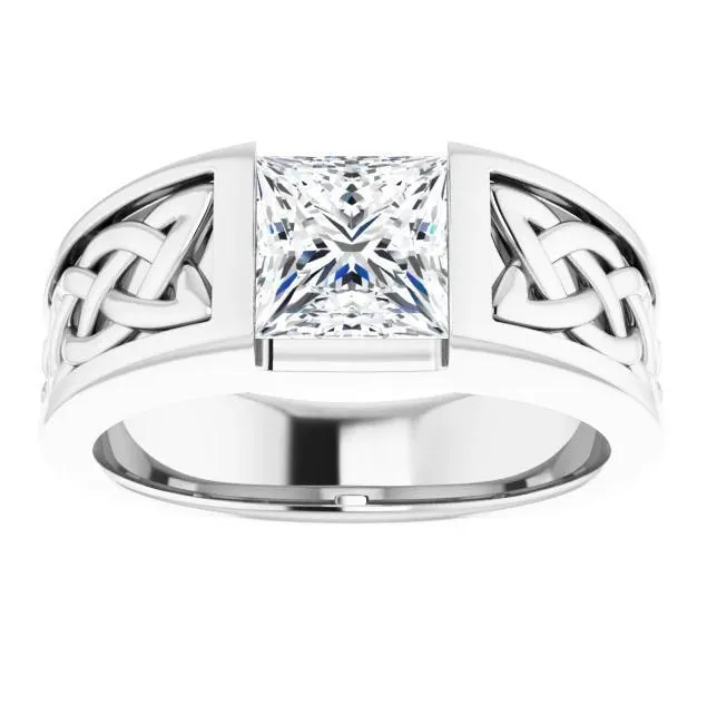 Fire Brilliance Rings Matthew PrincessSquare Moissanite Design Channel Ring