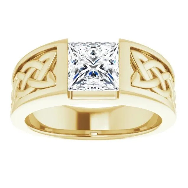Fire Brilliance Rings Matthew PrincessSquare Moissanite Design Channel Ring