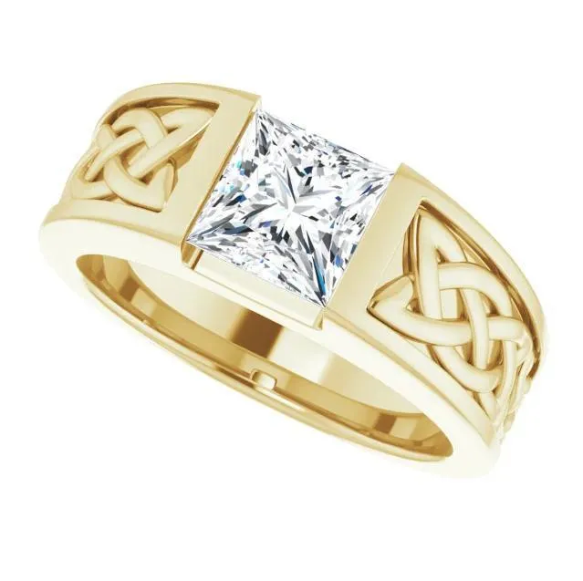 Fire Brilliance Rings Matthew PrincessSquare Moissanite Design Channel Ring